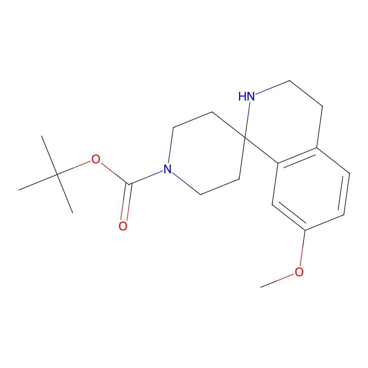 tert-Butyl 7-methoxy-3,4-dihydro-2H-spiro[isoquinoline-1,4'-piperidine]-1'-carboxylate molecular structure, CAS 1160247-66-4