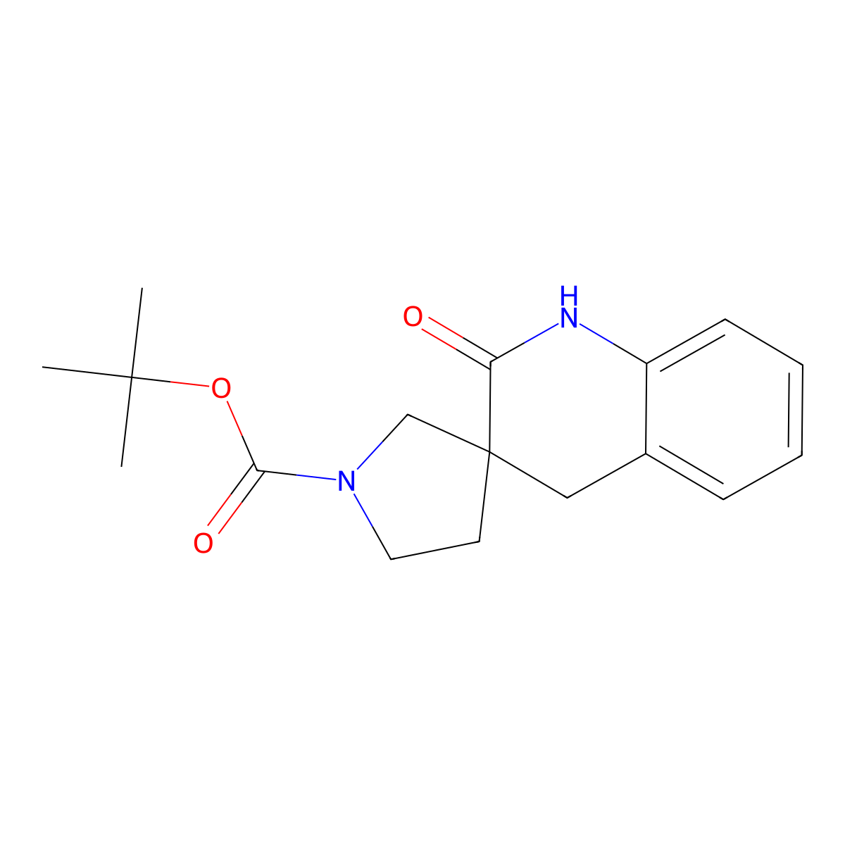 tert-Butyl 2'-oxo-2',4'-dihydro-1'H-spiro[pyrrolidine-3,3'-quinoline]-1-carboxylate molecular structure, CAS 1160247-71-1