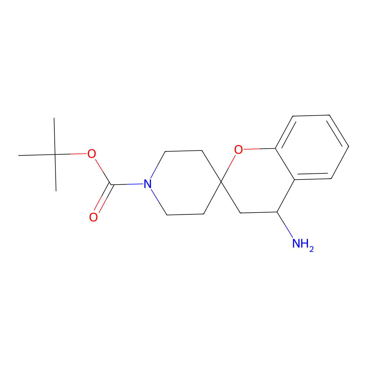Tert-butyl 4-amino-3,4-dihydrospiro(1-benzopyran-2,4'-piperidine)-1'-carboxylate molecular structure, CAS 1160247-73-3