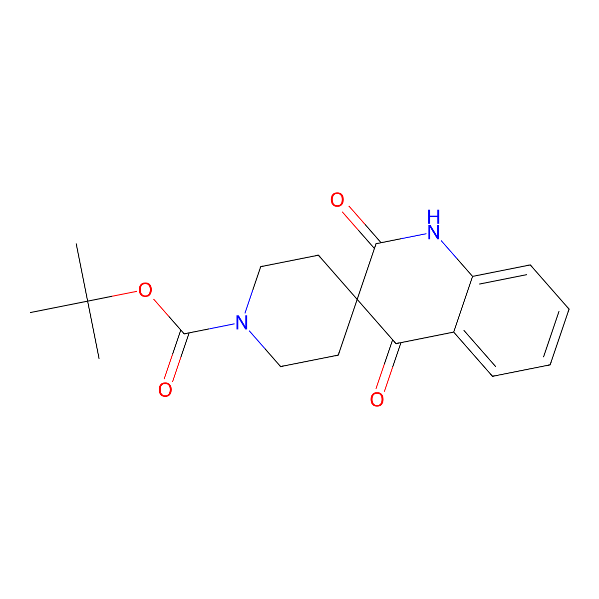 tert-Butyl 2',4'-dioxo-2',4'-dihydro-1'H-spiro[piperidine-4,3'-quinoline]-1-carboxylate molecular structure, CAS 1160247-78-8