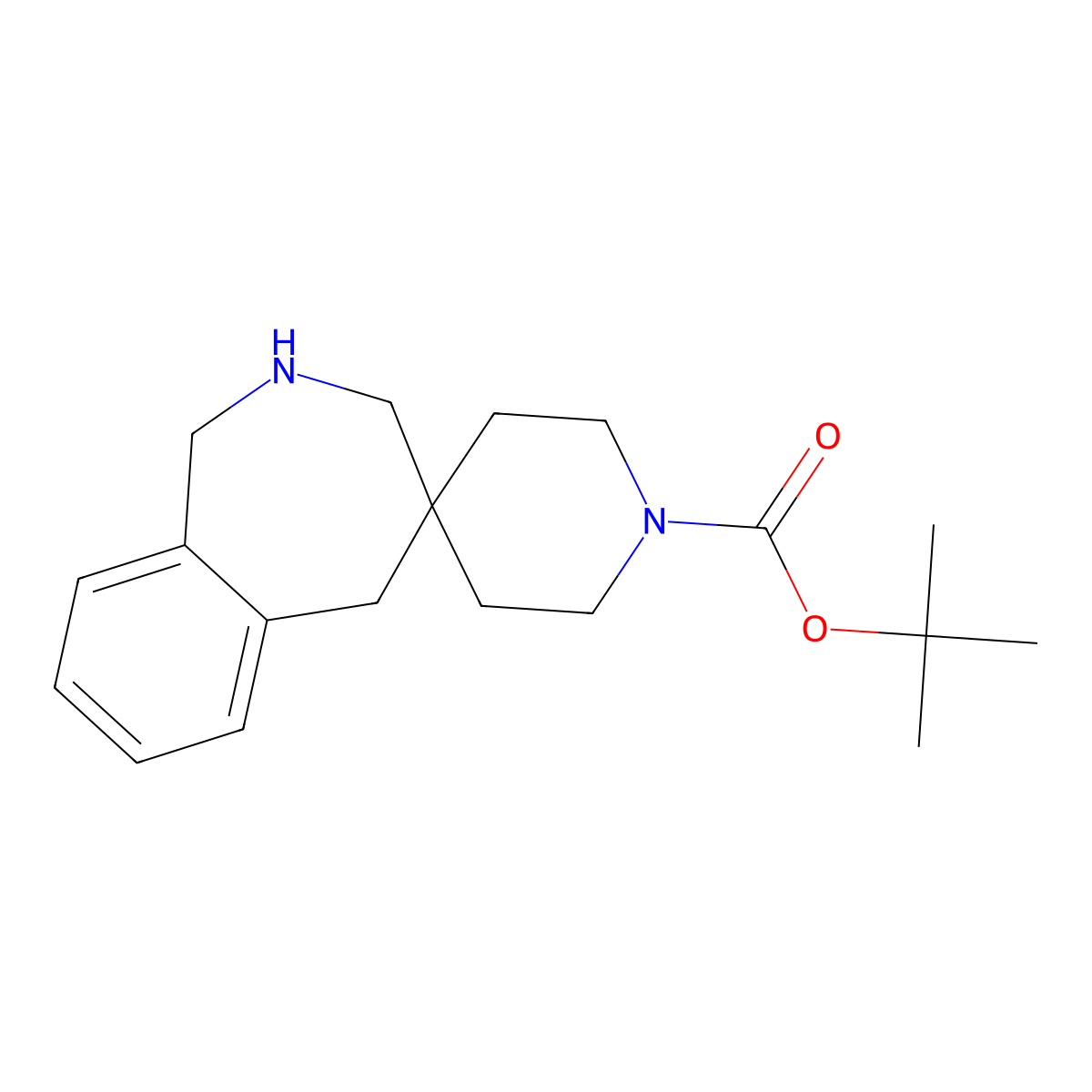 tert-Butyl 1,2,3,5-tetrahydrospiro[benzo[c]-azepine-4,4'-piperidine]-1'-carboxylate molecular structure, CAS 1160247-89-1