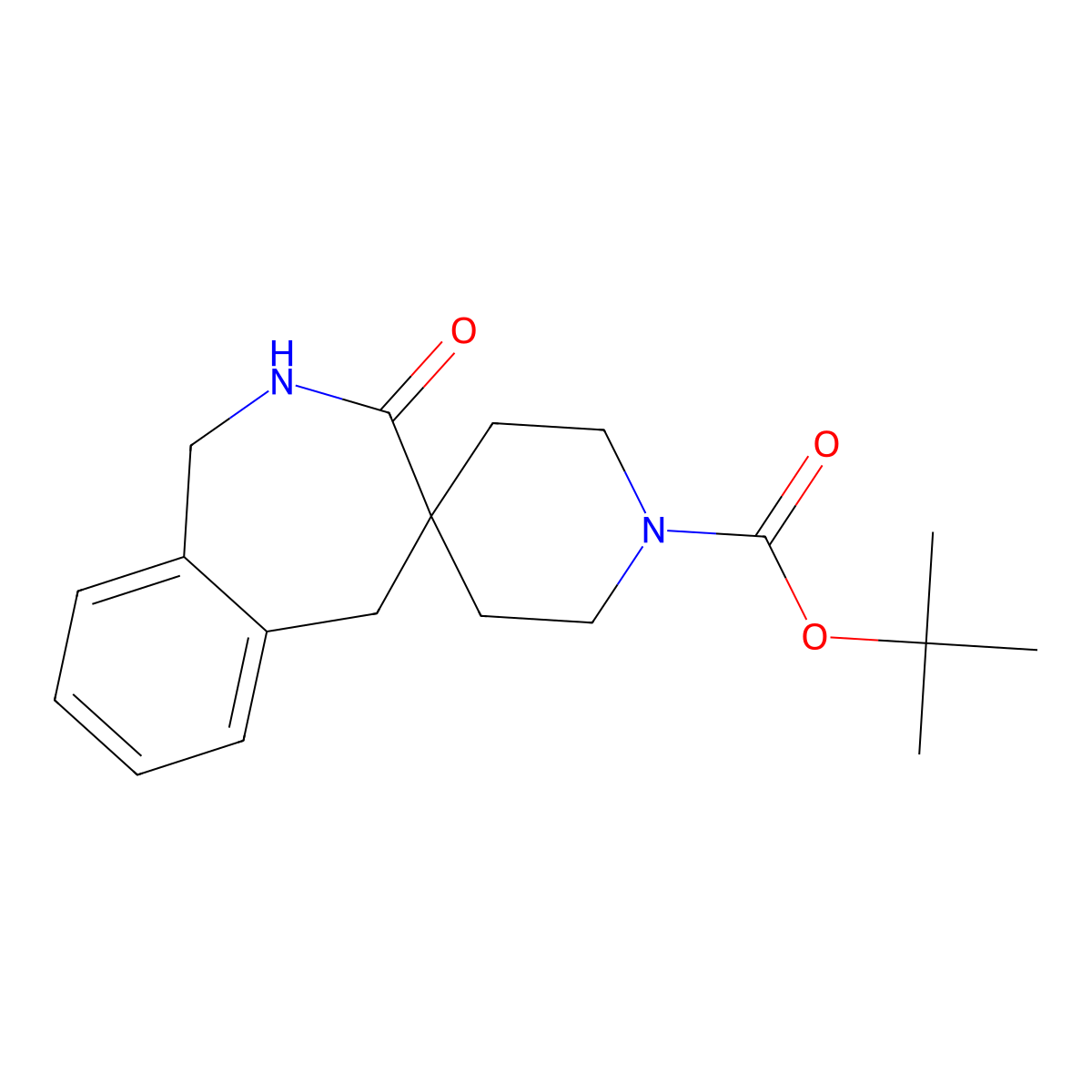 tert-Butyl 3-oxo-1,2,3,5-tetrahydrospiro[benzo-[c]azepine-4,4'-piperidine]-1'-carboxylate molecular structure, CAS 1160247-91-5
