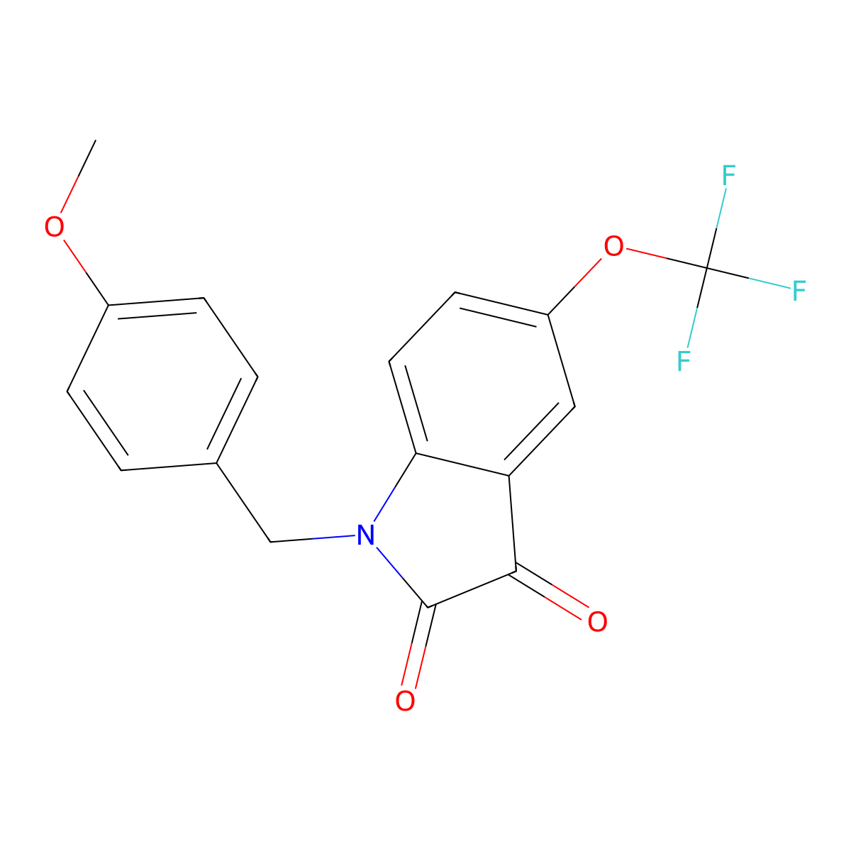 1-((4-Methoxyphenyl)methyl)-5-(trifluoromethoxy)-1H-indole-2,3-dione molecular structure, CAS 1160247-92-6