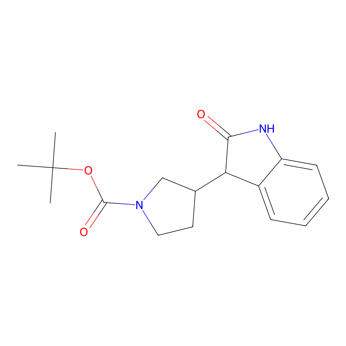 tert-Butyl 3-(2-oxoindolin-3-yl)pyrrolidine-1-carboxylate molecular structure, CAS 1160248-27-0