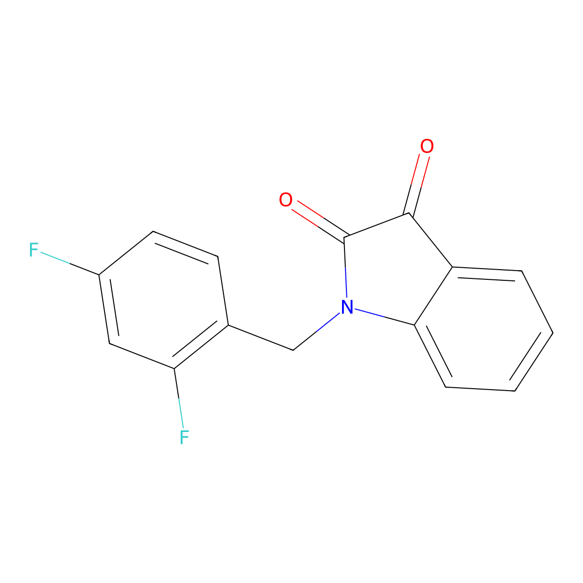 1-[(2,4-difluorophenyl)methyl]-2,3-dihydro-1H-indole-2,3-dione molecular structure, CAS 1160248-31-6