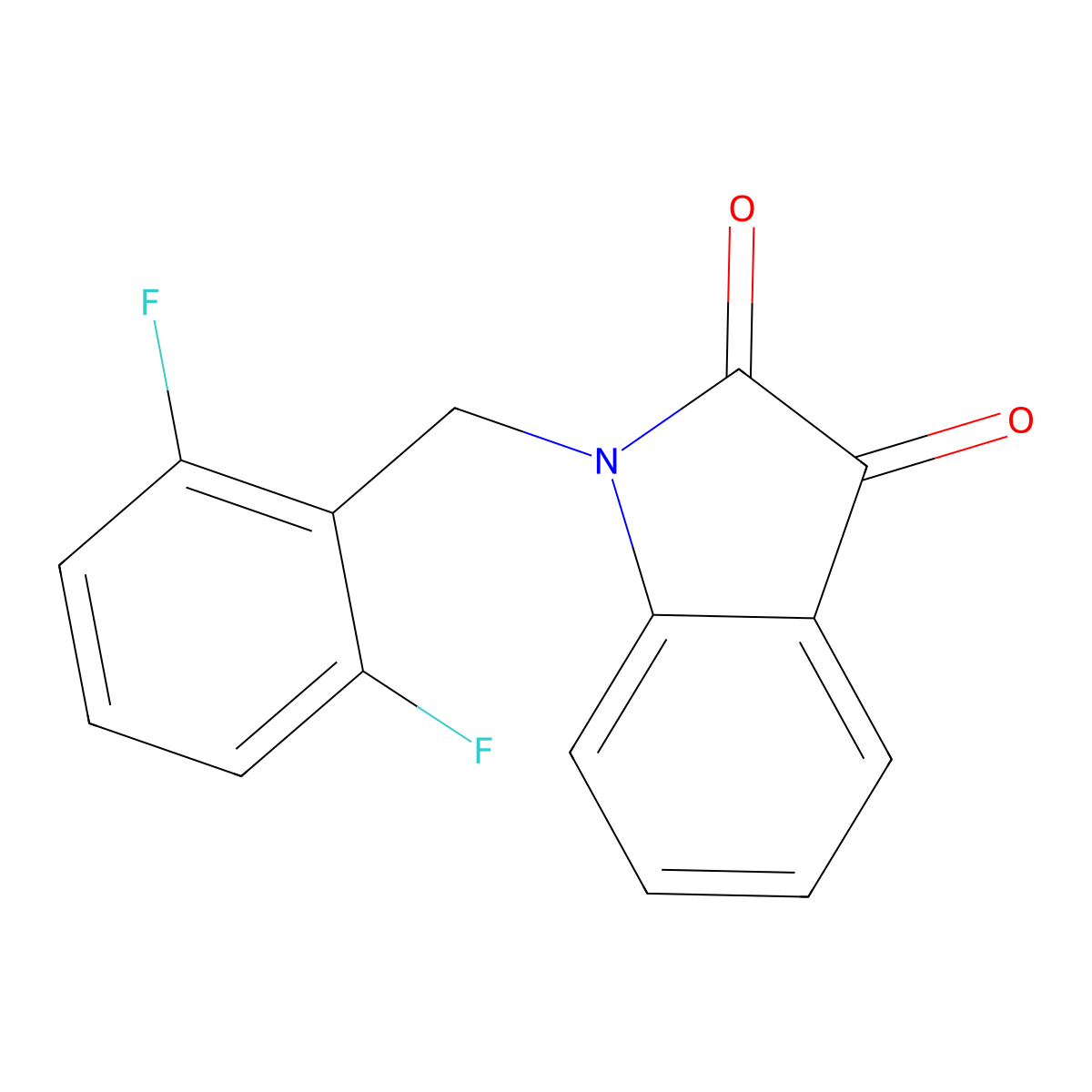 1-[(2,6-difluorophenyl)methyl]-2,3-dihydro-1H-indole-2,3-dione molecular structure, CAS 1160248-33-8