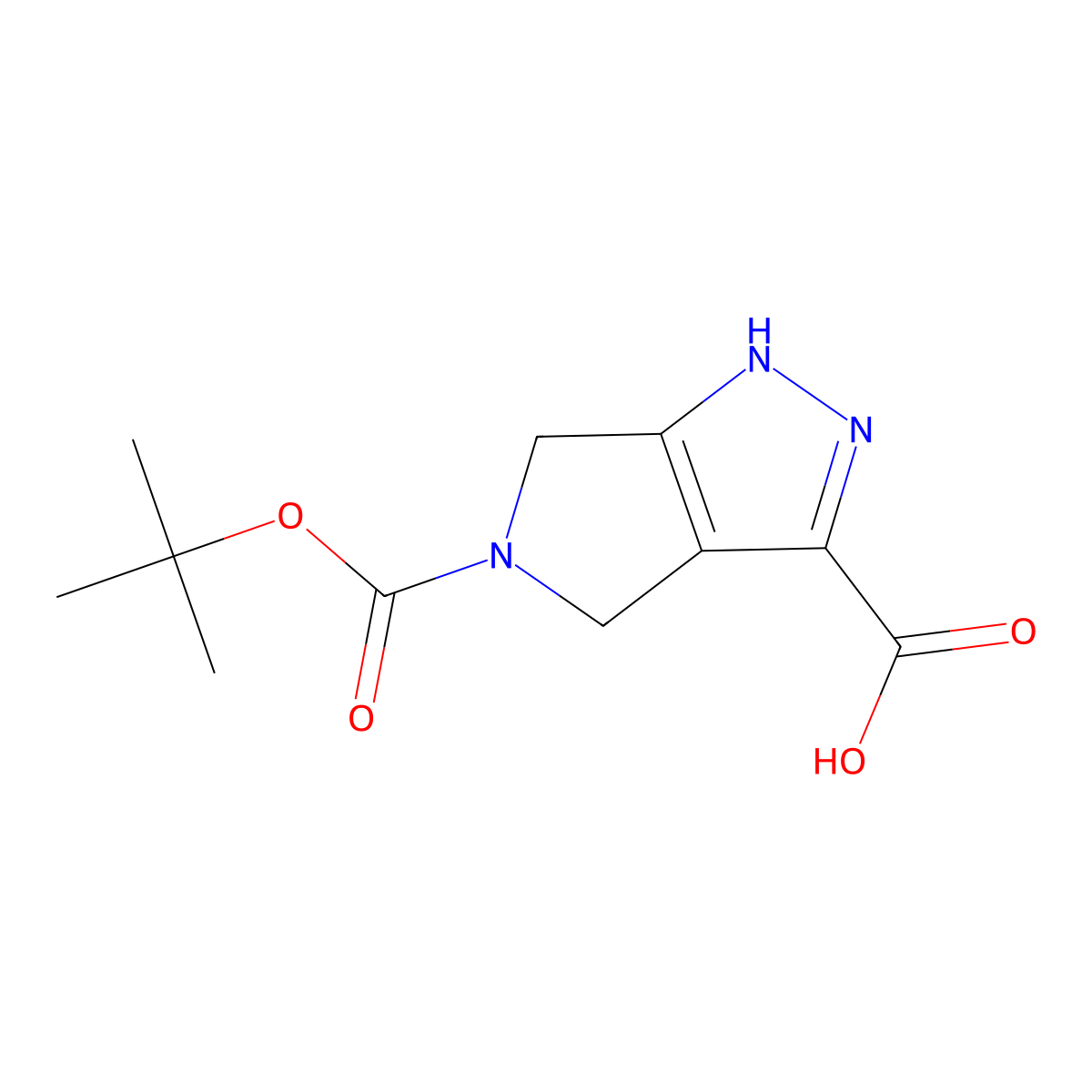 5-(Tert-butoxycarbonyl)-1,4,5,6-tetrahydropyrrolo[3,4-c]pyrazole-3-carboxylic acid molecular structure, CAS 1160248-35-0