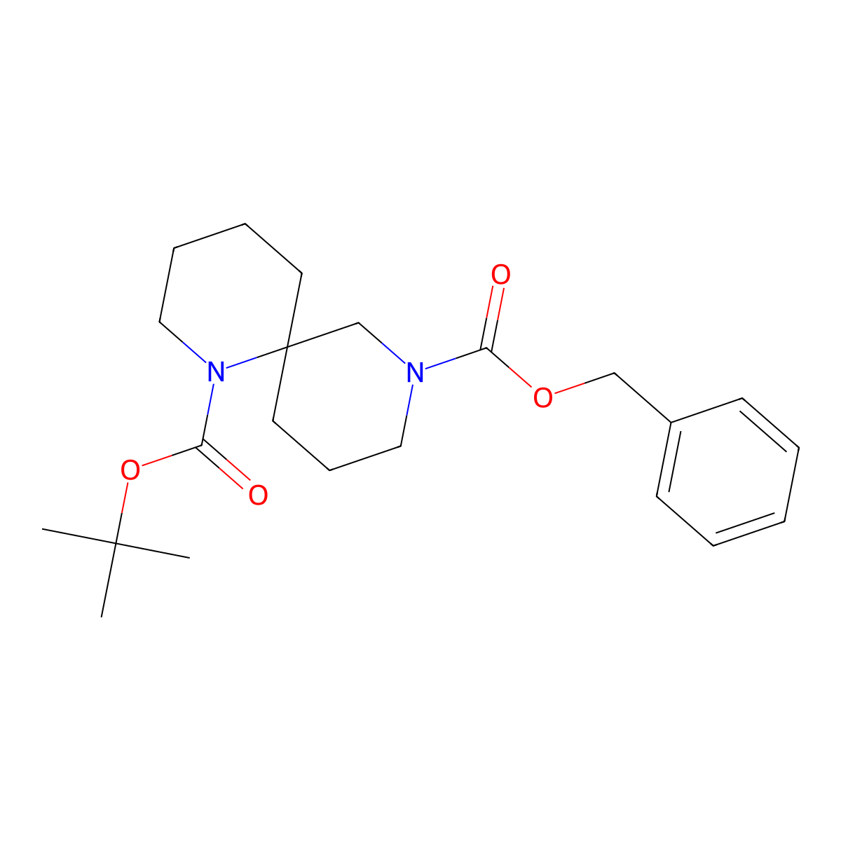 8-Benzyl 1-tert-butyl 1,8-diazaspiro[5.5]undecane-1,8-dicarboxylate molecular structure, CAS 1160248-41-8