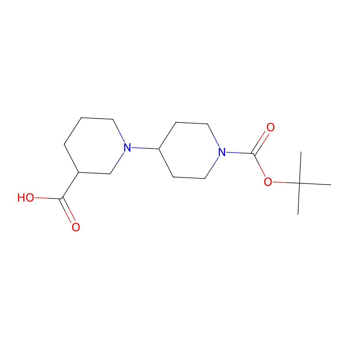 1'-Boc-[1,4']bipiperidinyl-3-carboxylic acid molecular structure, CAS 1160248-52-1