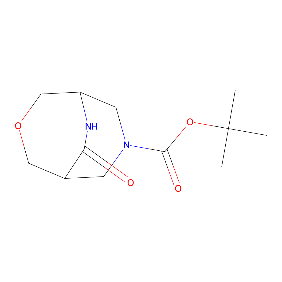 Tert-butyl 10-oxo-3-oxa-7,9-diazabicyclo[3.3.2]decane-7-carboxylate molecular structure, CAS 1160248-54-3