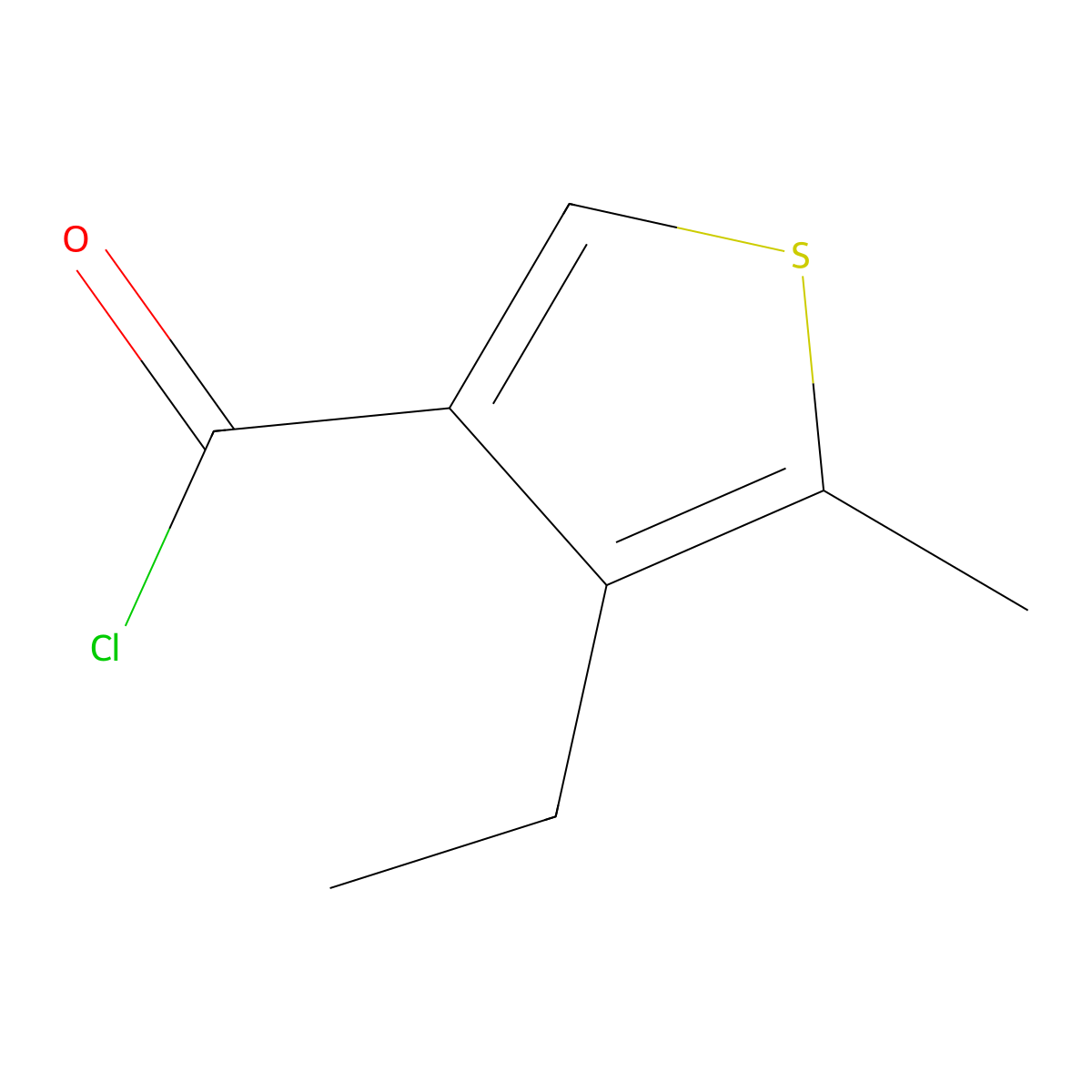 4-Ethyl-5-methylthiophene-3-carbonyl chloride molecular structure, CAS 1160248-82-7