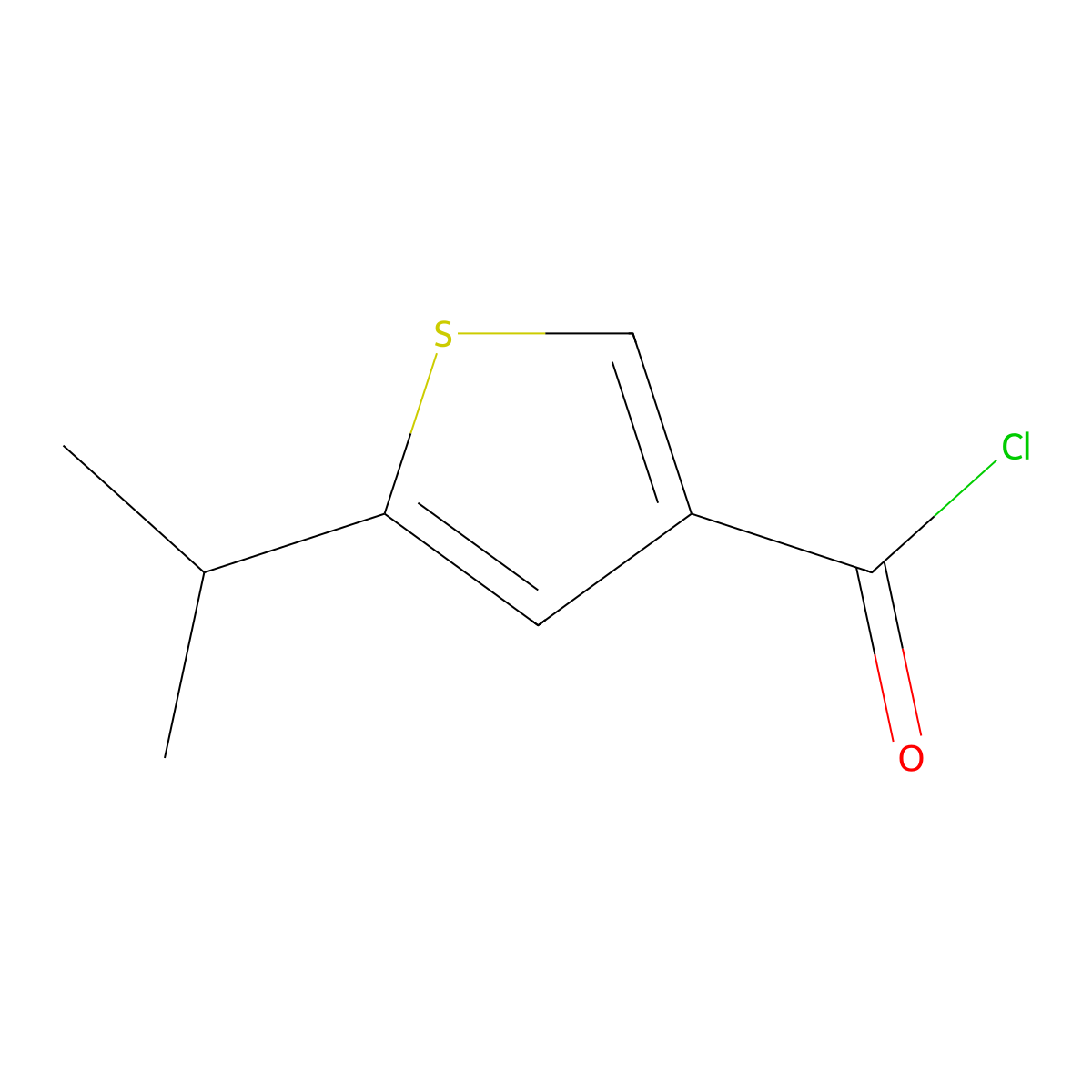 5-Isopropylthiophene-3-carbonyl chloride molecular structure, CAS 1160248-86-1