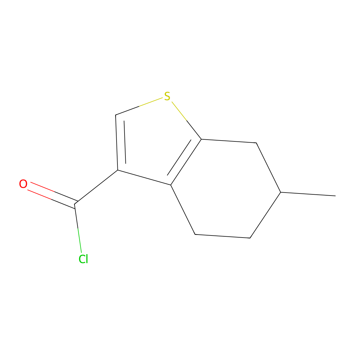 6-Methyl-4,5,6,7-tetrahydro-1-benzothiophene-3-carbonyl chloride molecular structure, CAS 1160248-88-3
