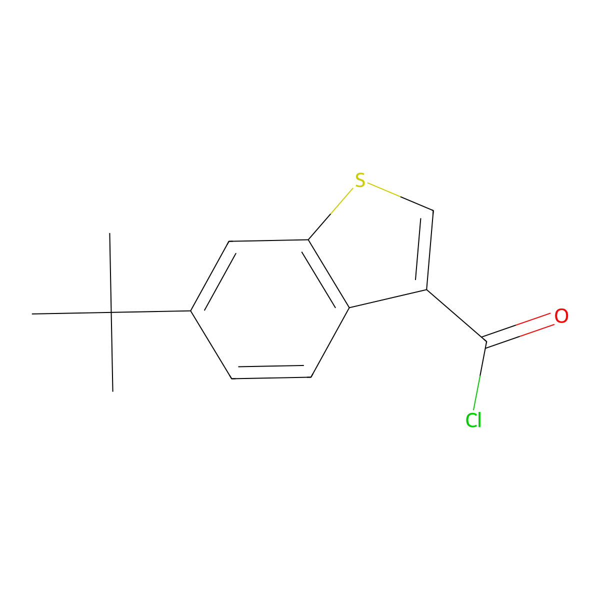 6-Tert-butyl-1-benzothiophene-3-carbonyl chloride molecular structure, CAS 1160248-92-9
