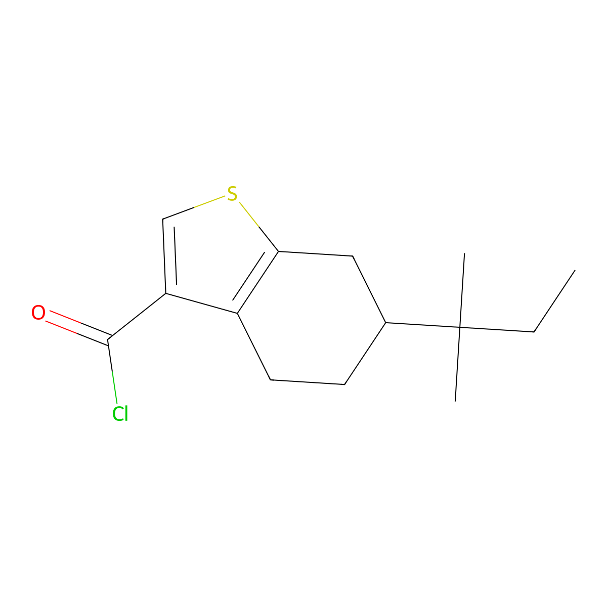 6-(1,1-Dimethylpropyl)-4,5,6,7-tetrahydro-1-benzothiophene-3-carbonyl chloride molecular structure, CAS 1160248-94-1