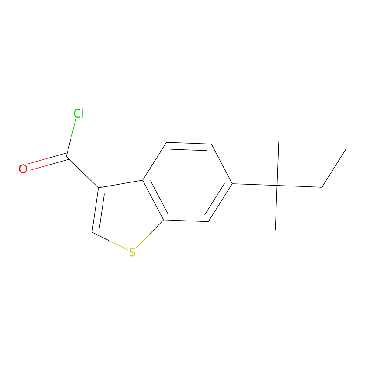 6-(1,1-Dimethylpropyl)-1-benzothiophene-3-carbonyl chloride molecular structure, CAS 1160248-96-3