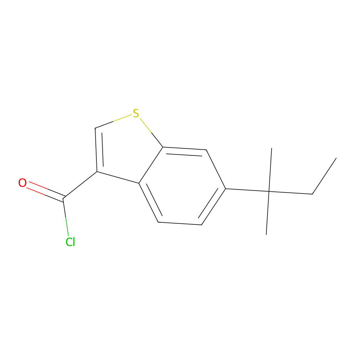 6-(1,1-Dimethylpropyl)-1-benzothiophene-3-carbonyl chloride molecular structure, CAS 1160248-96-3
