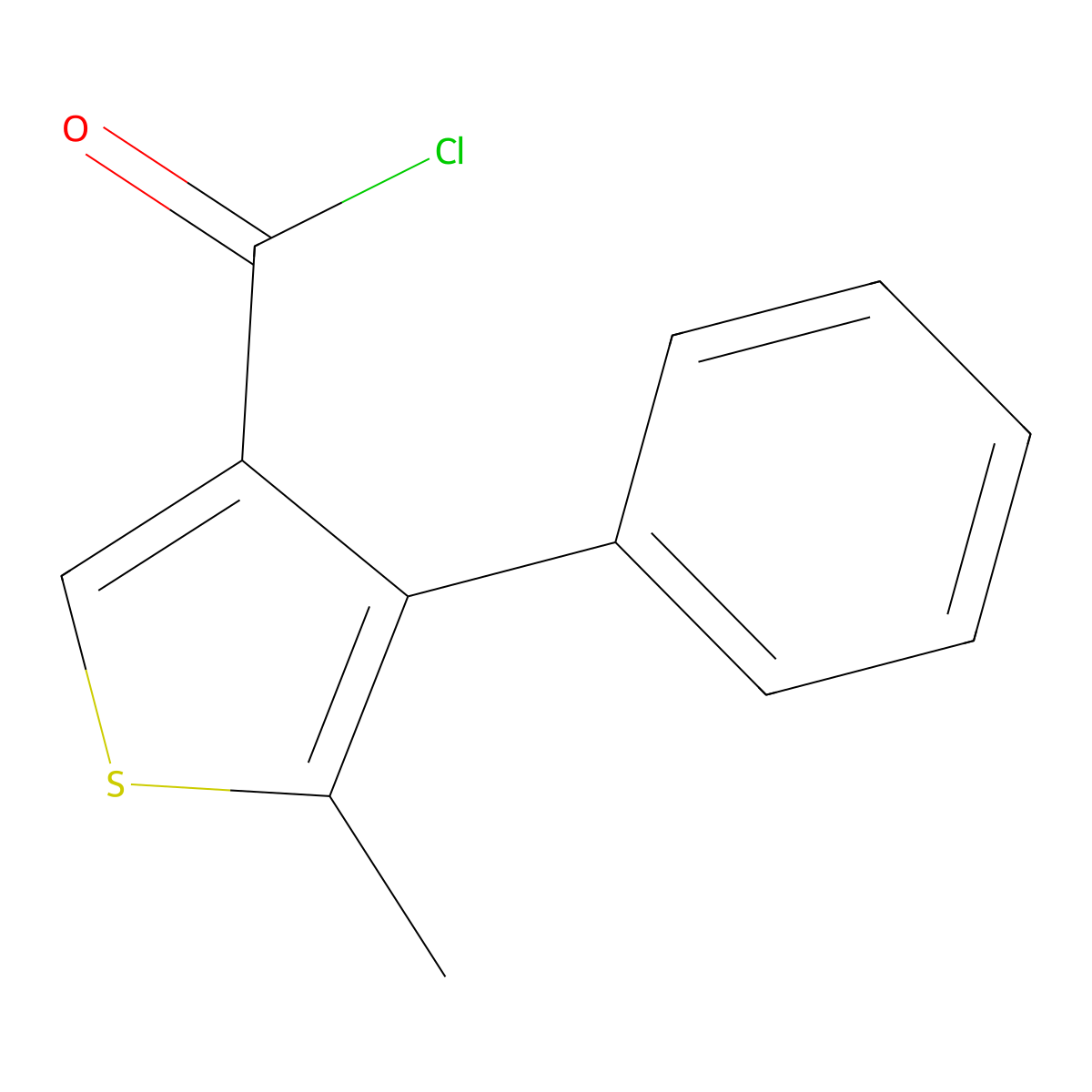 5-Methyl-4-phenylthiophene-3-carbonyl chloride molecular structure, CAS 1160248-98-5