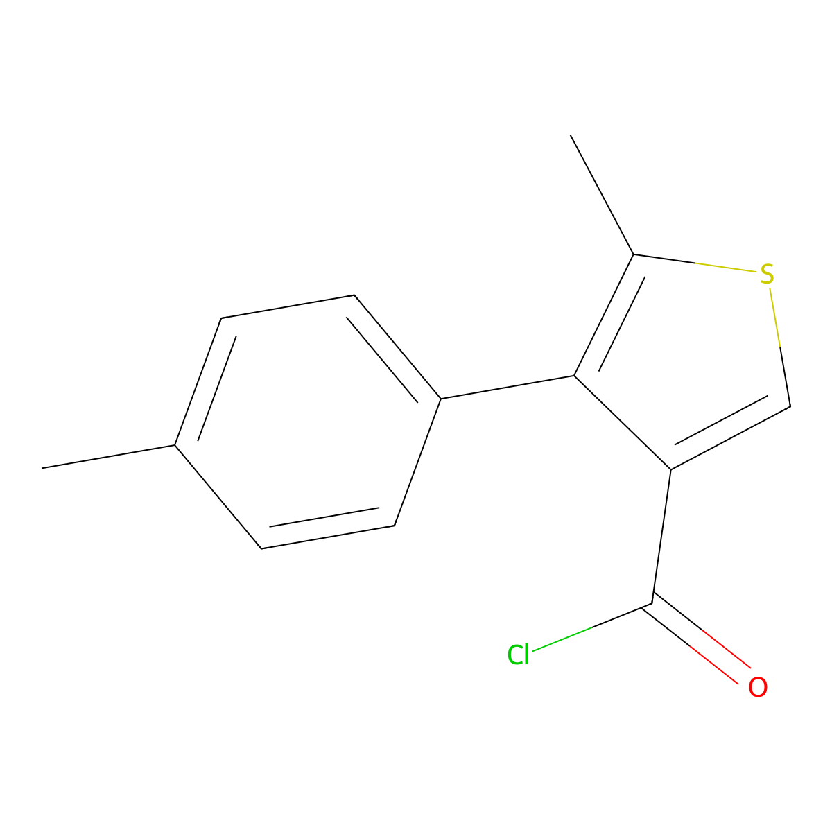 5-Methyl-4-(4-methylphenyl)thiophene-3-carbonyl chloride molecular structure, CAS 1160249-01-3