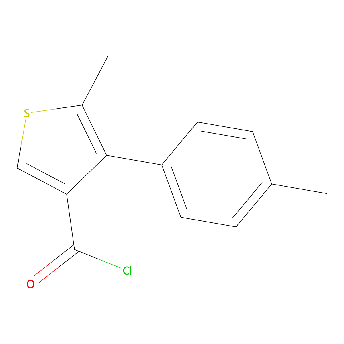 5-Methyl-4-(4-methylphenyl)thiophene-3-carbonyl chloride molecular structure, CAS 1160249-01-3