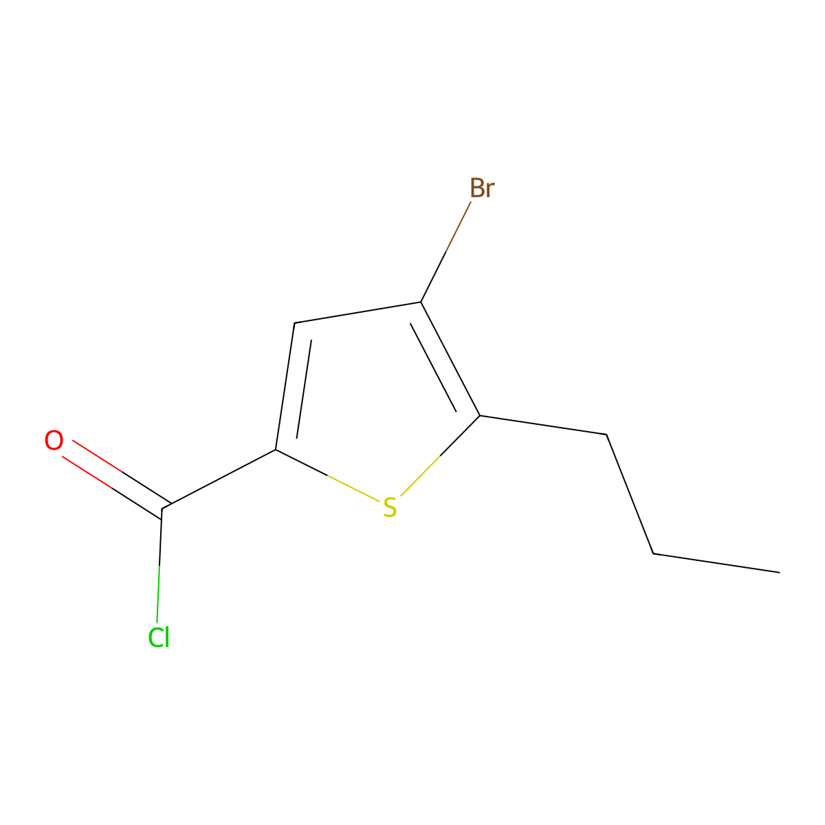 4-Bromo-5-propylthiophene-2-carbonyl chloride molecular structure, CAS 1160249-08-0