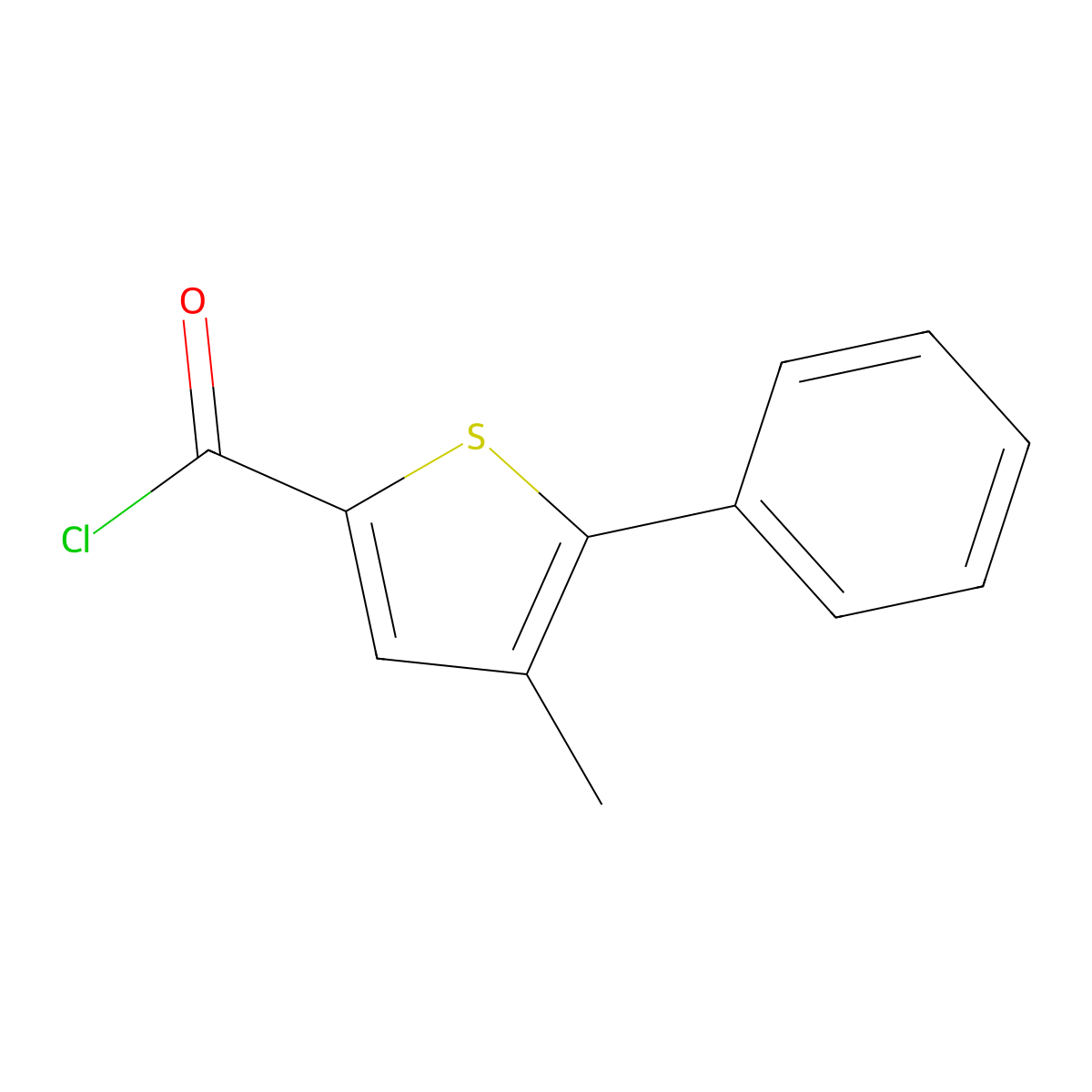 4-Methyl-5-phenylthiophene-2-carbonyl chloride molecular structure, CAS 1160249-12-6