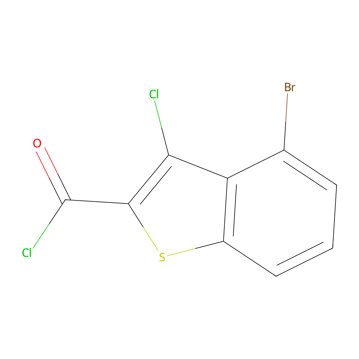 4-Bromo-3-chloro-1-benzothiophene-2-carbonyl chloride molecular structure, CAS 1160249-22-8