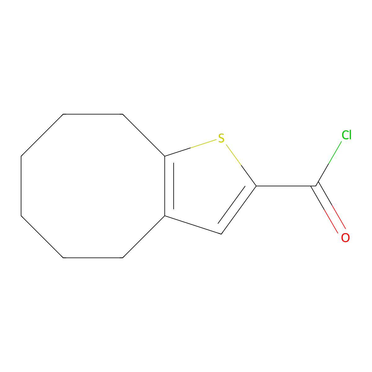 4,5,6,7,8,9-Hexahydrocycloocta[b]thiophene-2-carbonyl chloride molecular structure, CAS 1160249-25-1