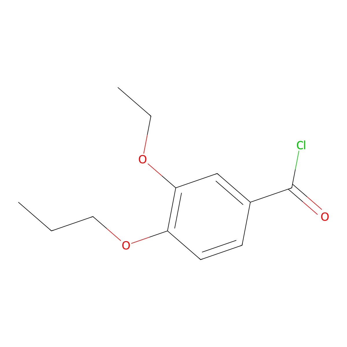 3-Ethoxy-4-propoxybenzoyl chloride molecular structure, CAS 1160249-41-1