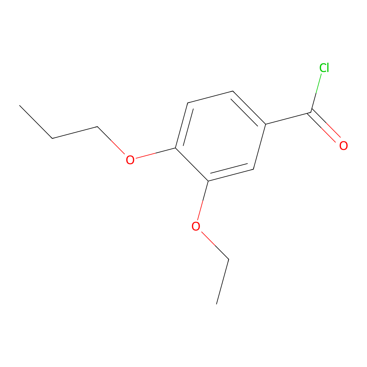 3-Ethoxy-4-propoxybenzoyl chloride molecular structure, CAS 1160249-41-1