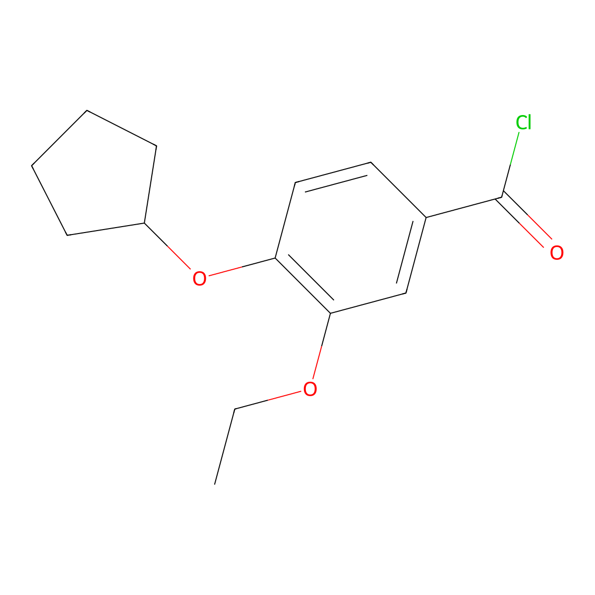 4-(Cyclopentyloxy)-3-ethoxybenzoyl chloride molecular structure, CAS 1160249-46-6