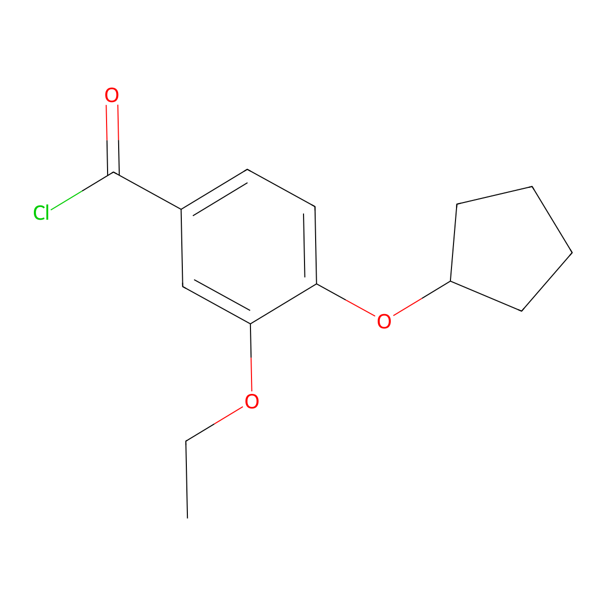 4-(Cyclopentyloxy)-3-ethoxybenzoyl chloride molecular structure, CAS 1160249-46-6