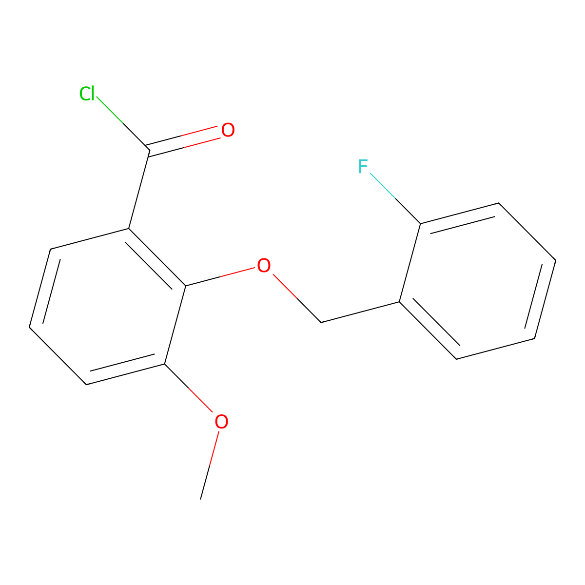 2-[(2-Fluorobenzyl)oxy]-3-methoxybenzoyl chloride molecular structure, CAS 1160249-86-4