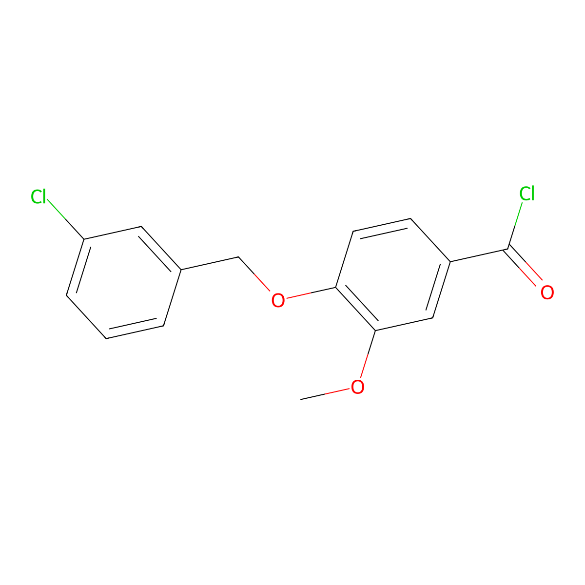 4-[(3-Chlorobenzyl)oxy]-3-methoxybenzoyl chloride molecular structure, CAS 1160250-11-2