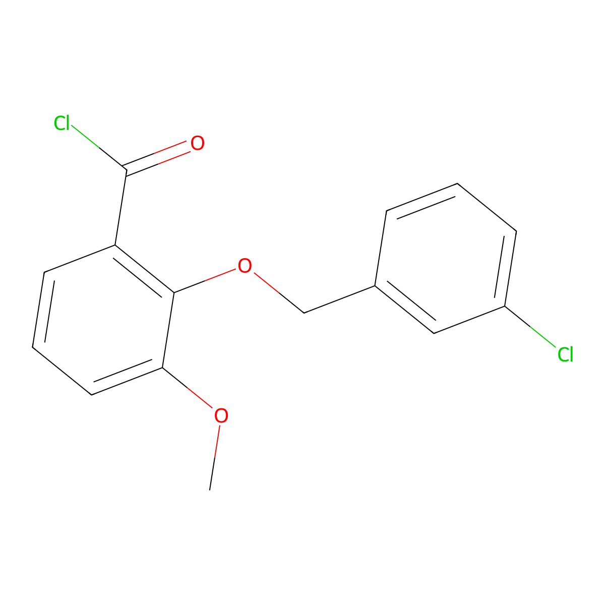 2-[(3-Chlorobenzyl)oxy]-3-methoxybenzoyl chloride molecular structure, CAS 1160250-15-6