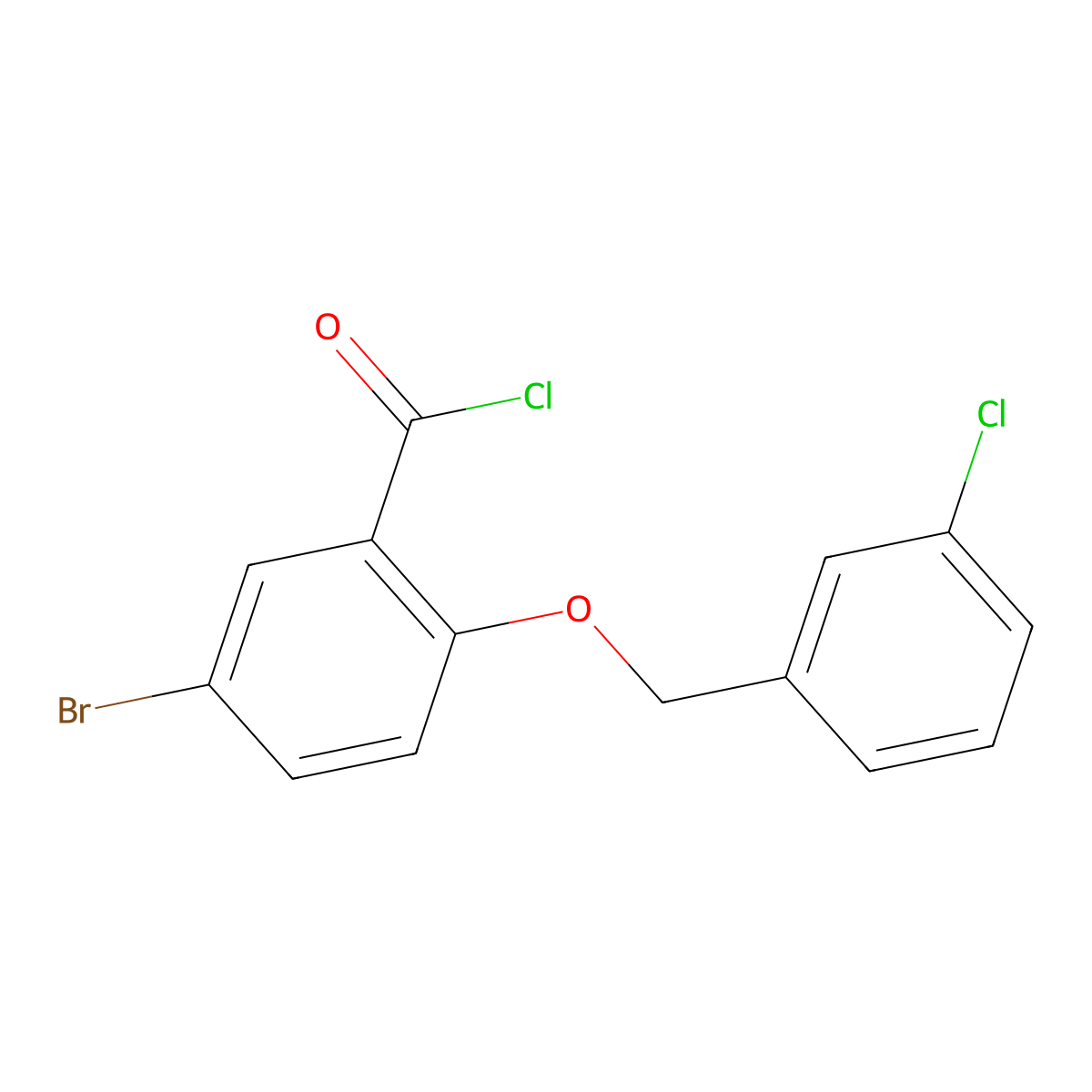 5-Bromo-2-[(3-chlorobenzyl)oxy]benzoyl chloride molecular structure, CAS 1160250-17-8