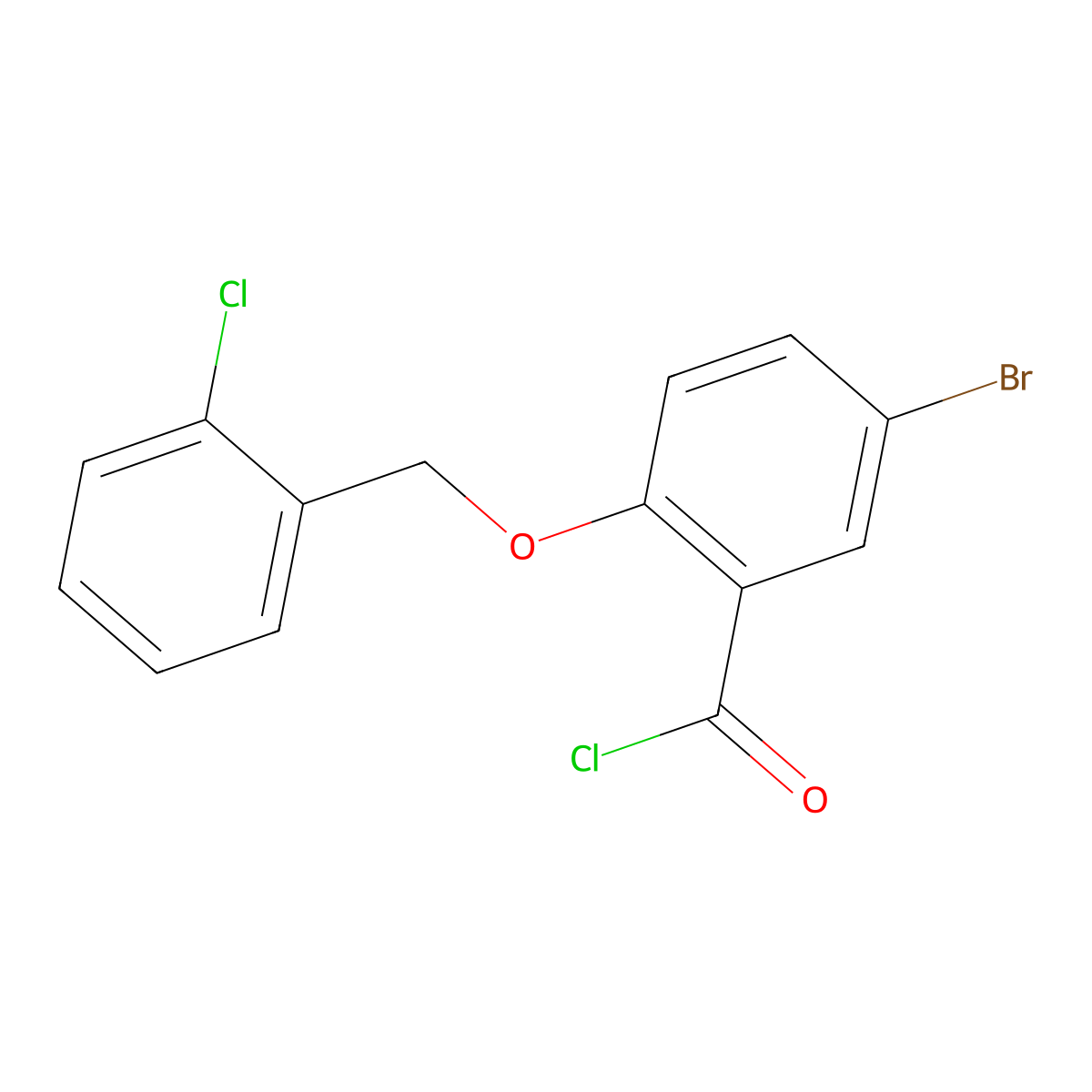 5-Bromo-2-[(2-chlorobenzyl)oxy]benzoyl chloride molecular structure, CAS 1160250-23-6