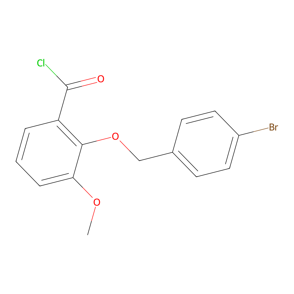 2-[(4-Bromobenzyl)oxy]-3-methoxybenzoyl chloride molecular structure, CAS 1160250-27-0