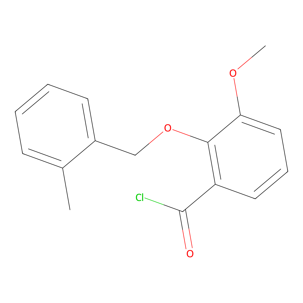 3-Methoxy-2-[(2-methylbenzyl)oxy]benzoyl chloride molecular structure, CAS 1160250-32-7