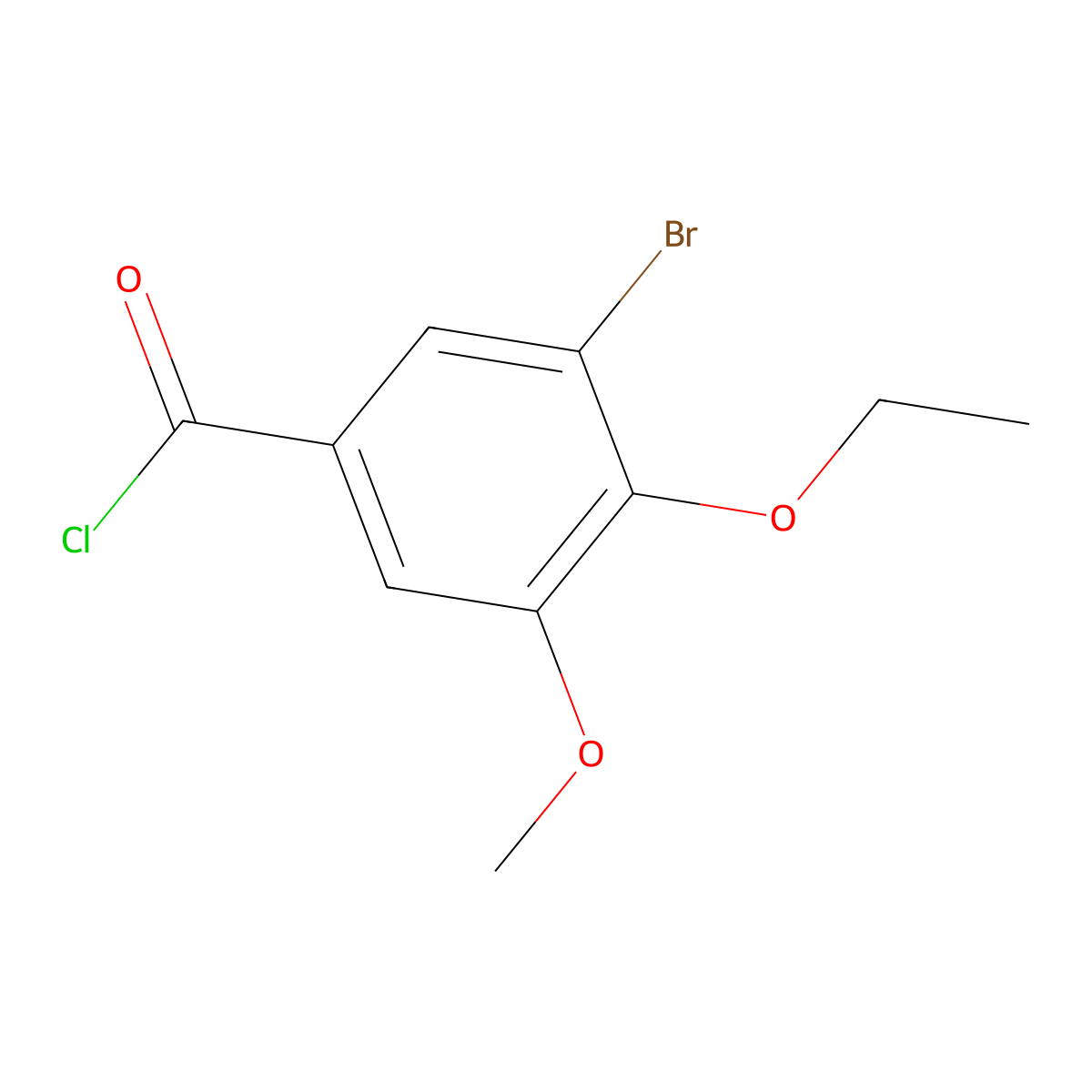 3-Bromo-4-ethoxy-5-methoxybenzoyl chloride molecular structure, CAS 1160250-36-1