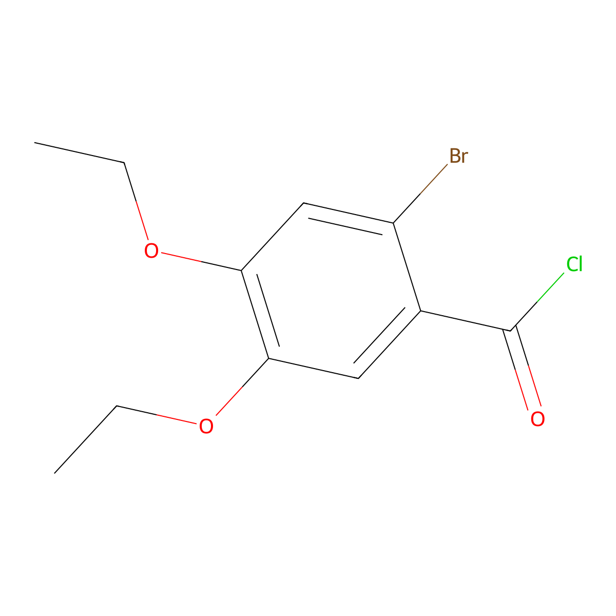 2-Bromo-4,5-diethoxybenzoyl chloride molecular structure, CAS 1160250-38-3