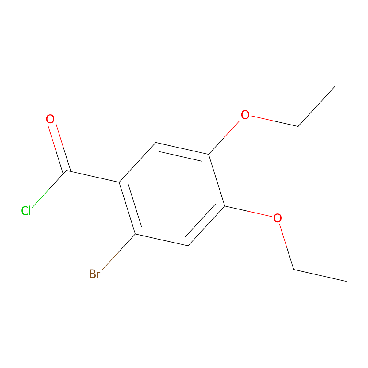 2-Bromo-4,5-diethoxybenzoyl chloride molecular structure, CAS 1160250-38-3
