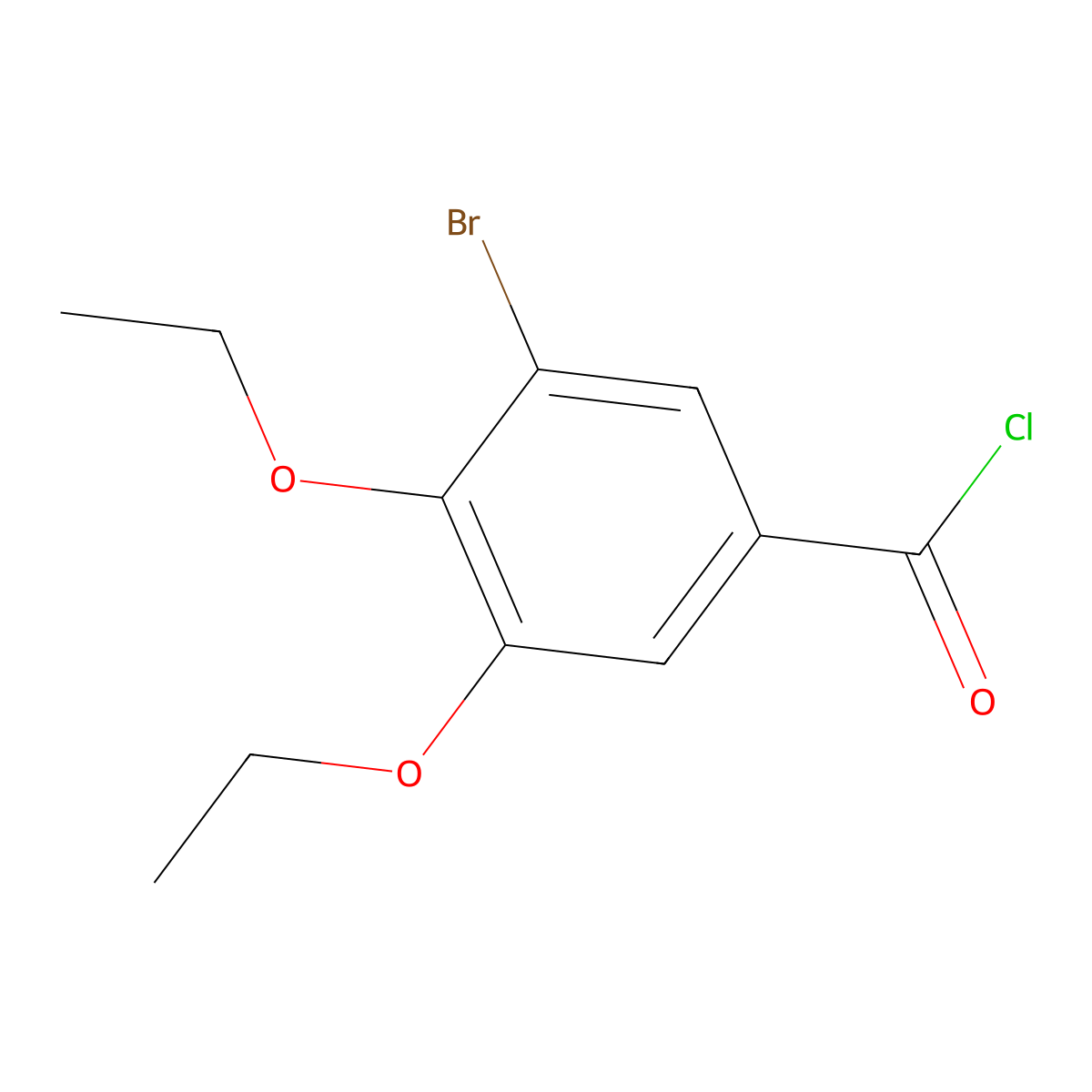 3-Bromo-4,5-diethoxybenzoyl chloride molecular structure, CAS 1160250-40-7
