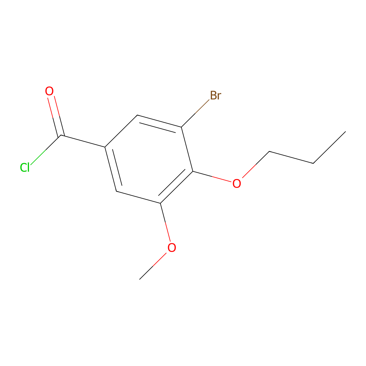 3-Bromo-5-methoxy-4-propoxybenzoyl chloride molecular structure, CAS 1160250-42-9