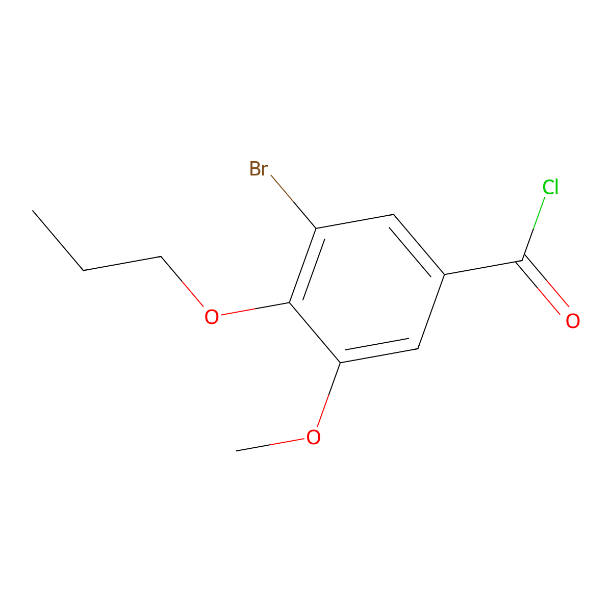 3-Bromo-5-methoxy-4-propoxybenzoyl chloride molecular structure, CAS 1160250-42-9