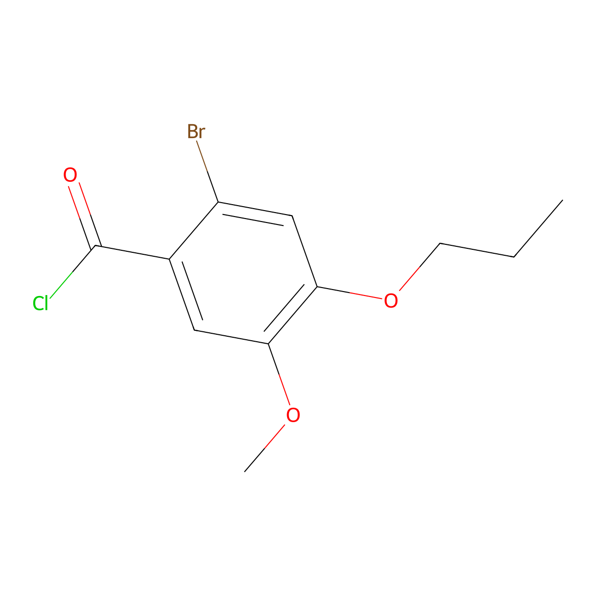 2-Bromo-5-methoxy-4-propoxybenzoyl chloride molecular structure, CAS 1160250-44-1
