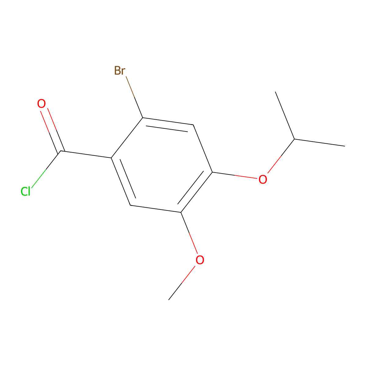 2-Bromo-4-isopropoxy-5-methoxybenzoyl chloride molecular structure, CAS 1160250-46-3