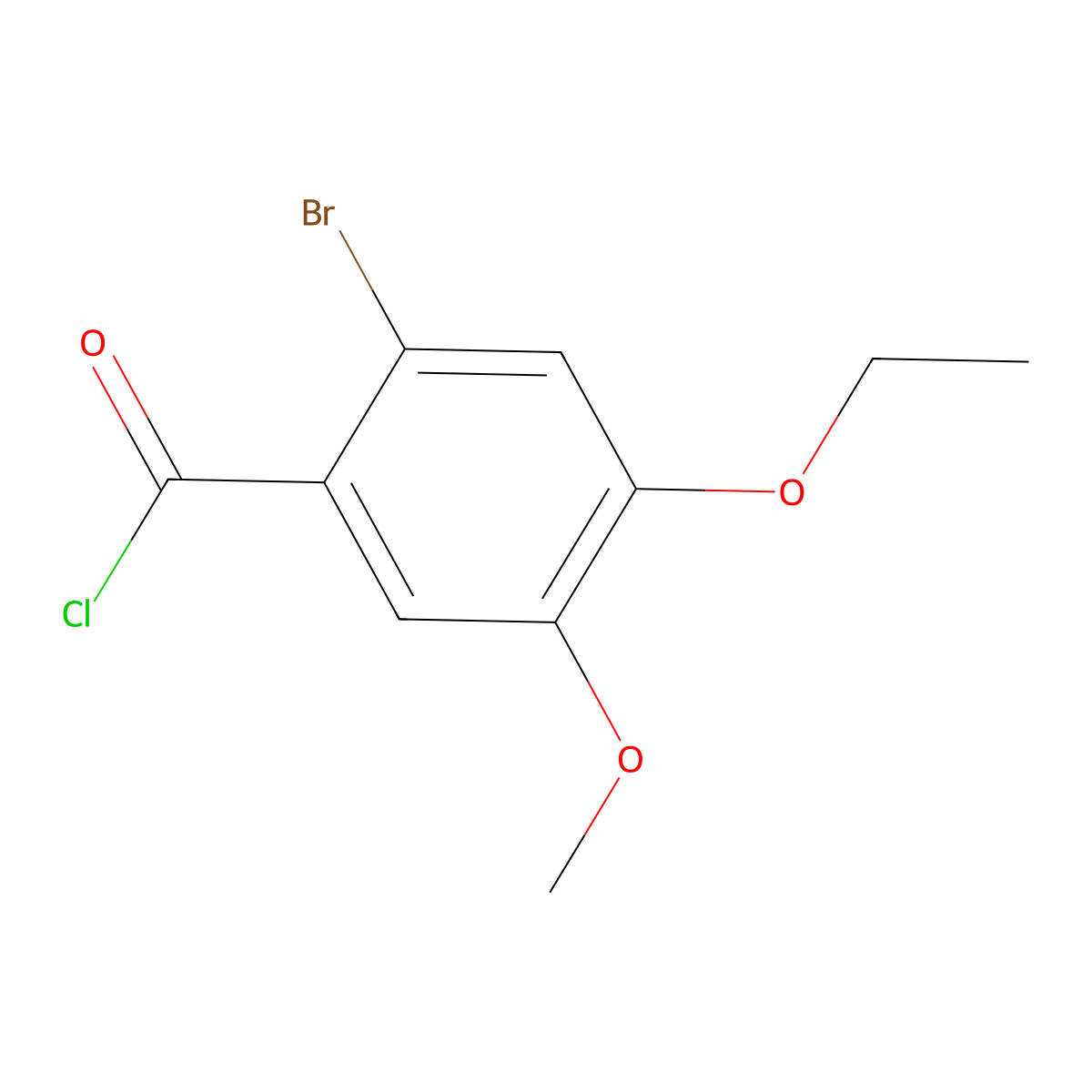 2-Bromo-4-ethoxy-5-methoxybenzoyl chloride molecular structure, CAS 1160250-48-5