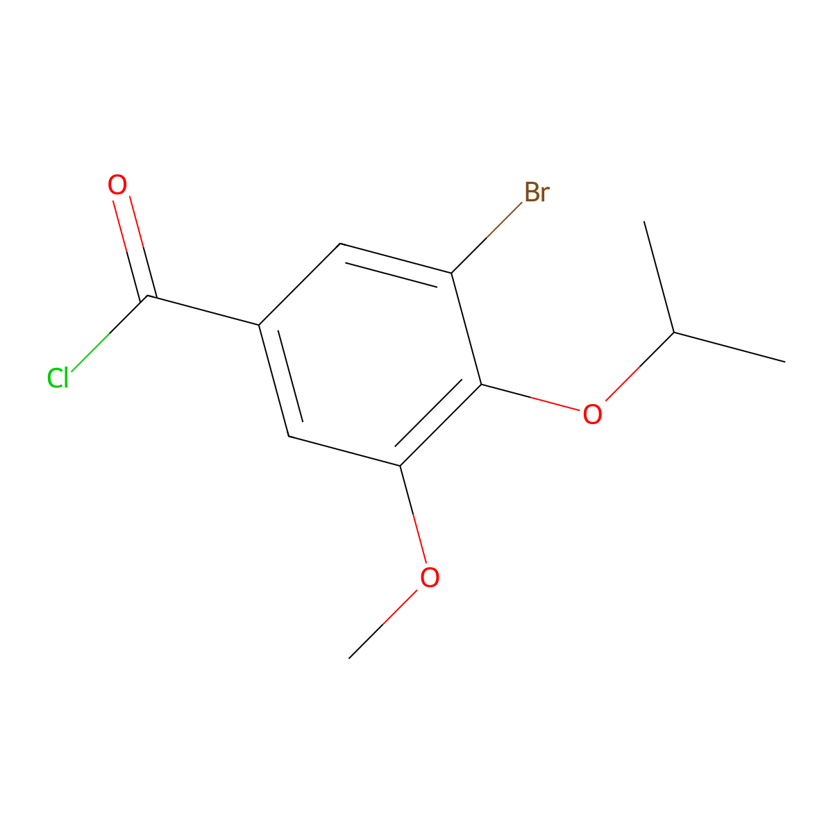 3-Bromo-4-isopropoxy-5-methoxybenzoyl chloride molecular structure, CAS 1160250-50-9