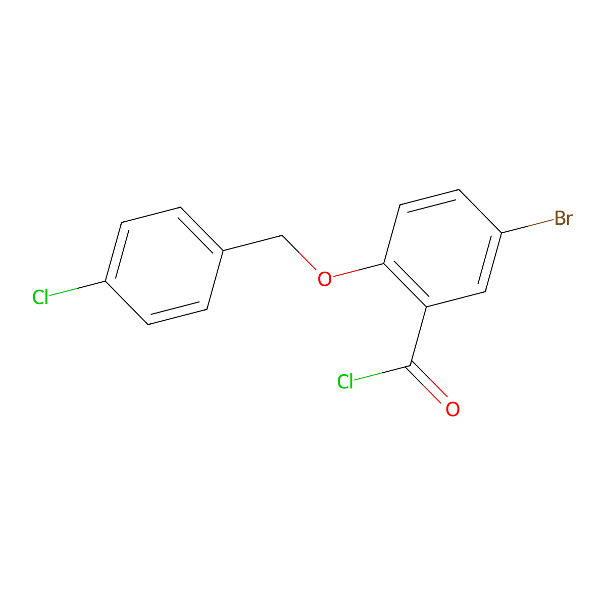 5-Bromo-2-[(4-chlorobenzyl)oxy]benzoyl chloride molecular structure, CAS 1160250-52-1